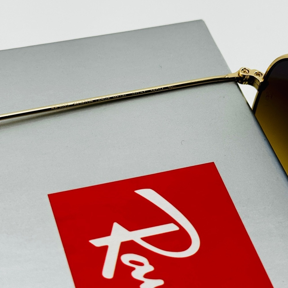 Ray-Ban Aviator Sunglasses RB3025 Gold Frame Gradient Brown Lenses 58mm UNISEX! - Picture 12 of 16